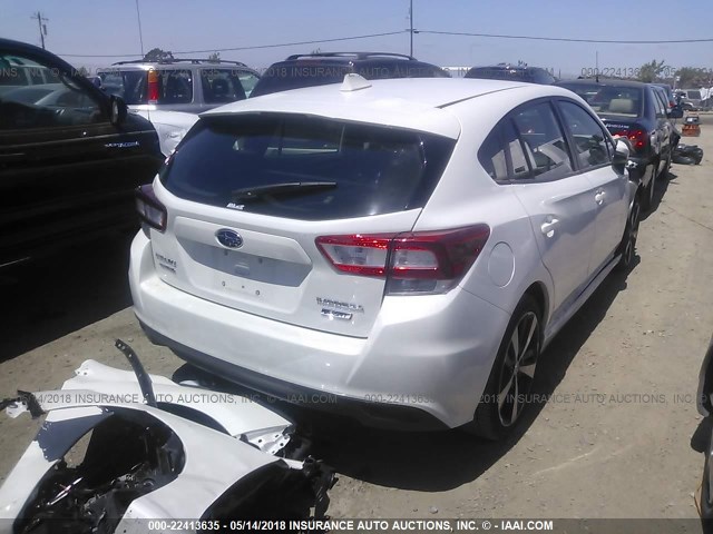 4S3GTAK68H3740290 - 2017 SUBARU IMPREZA SPORT WHITE photo 4