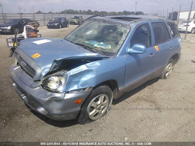 KM8SC13E53U547173 - 2003 HYUNDAI SANTA FE GLS/LX BLUE photo 2