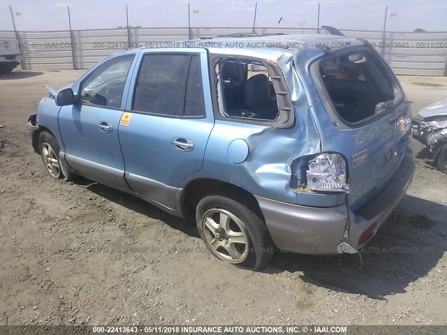 KM8SC13E53U547173 - 2003 HYUNDAI SANTA FE GLS/LX BLUE photo 3