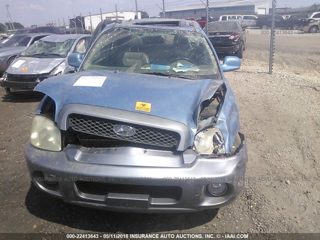 KM8SC13E53U547173 - 2003 HYUNDAI SANTA FE GLS/LX BLUE photo 6