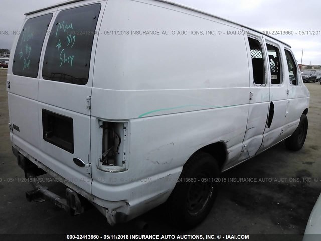 1FTRE14W54HA77614 - 2004 FORD ECONOLINE E150 VAN WHITE photo 4