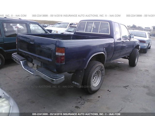 JT4VN13G4P5117275 - 1993 TOYOTA PICKUP 1/2 TON EXTRA LONG WHEELBASE SR5 BLUE photo 4