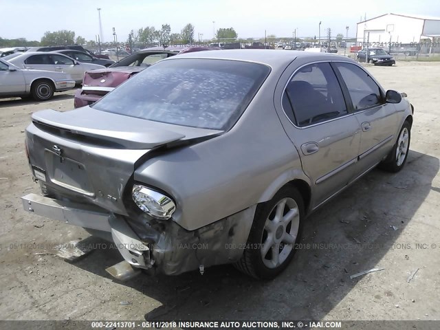 JN1CA31A71T308028 - 2001 NISSAN MAXIMA GXE/SE/GLE/20TH ANNIV BEIGE photo 4