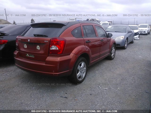 1B3HB48B58D716019 - 2008 DODGE CALIBER SXT ORANGE photo 4