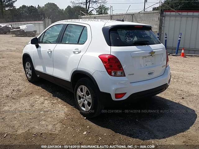 KL7CJKSB7HB052467 - 2017 CHEVROLET TRAX LS WHITE photo 3