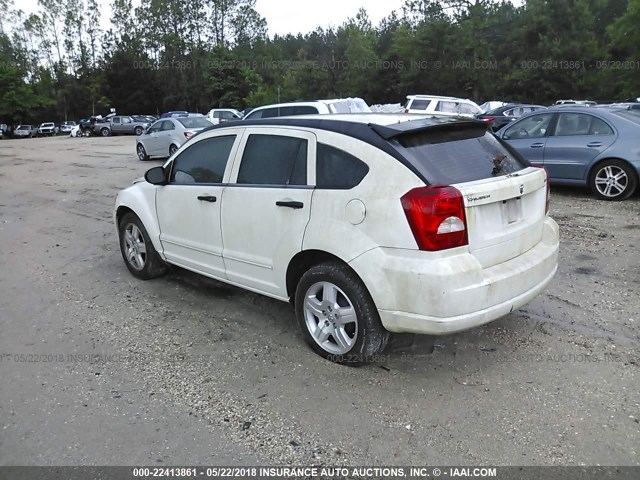 1B3JB48B57D501708 - 2007 DODGE CALIBER SXT WHITE photo 3