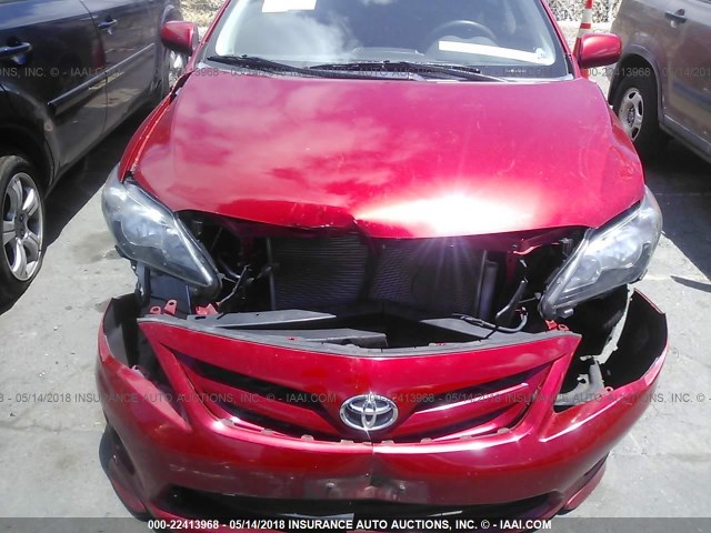 2T1BU4EE1BC696708 - 2011 TOYOTA COROLLA S/LE RED photo 6