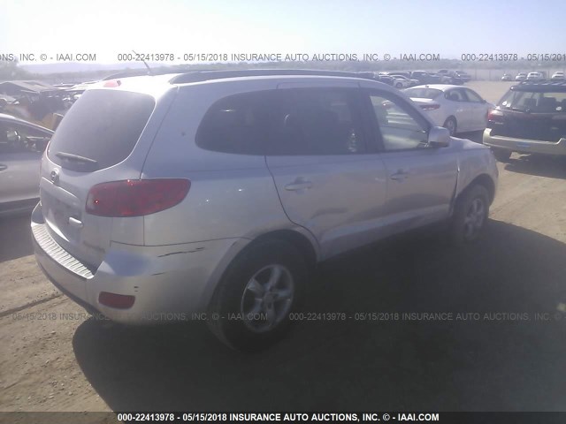 5NMSG13D58H188390 - 2008 HYUNDAI SANTA FE GLS SILVER photo 4