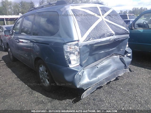 KNDMB233276148302 - 2007 KIA SEDONA EX/LX BLUE photo 3