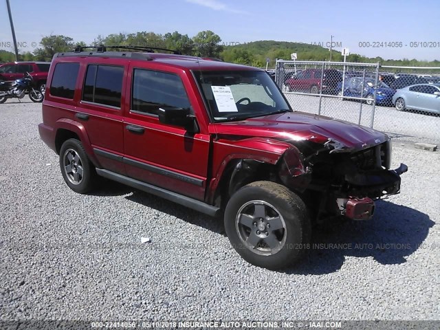 1J8HG48N86C188921 - 2006 JEEP COMMANDER BURGUNDY photo 1