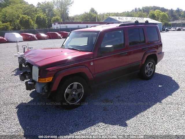 1J8HG48N86C188921 - 2006 JEEP COMMANDER BURGUNDY photo 2