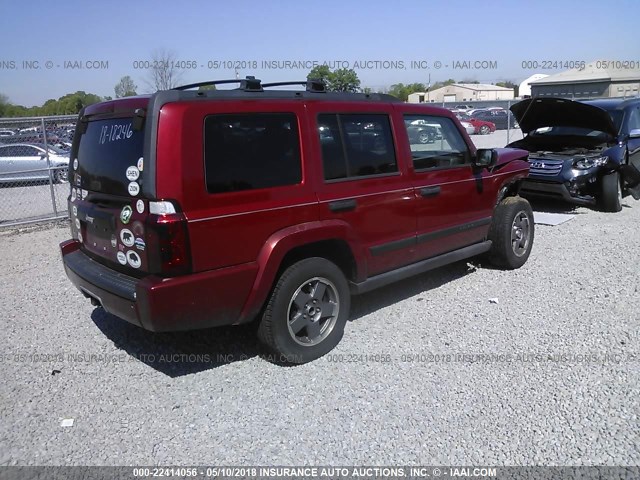 1J8HG48N86C188921 - 2006 JEEP COMMANDER BURGUNDY photo 4