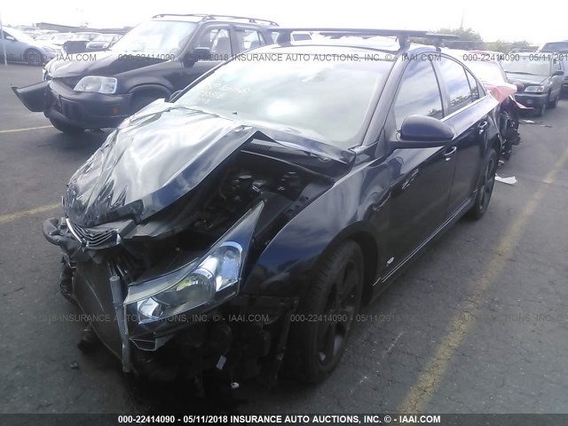 1G1PG5S94B7300968 - 2011 CHEVROLET CRUZE LT BLACK photo 2