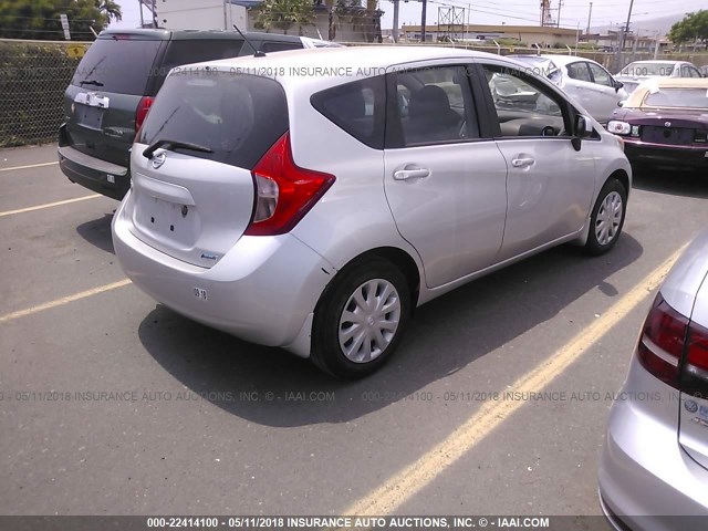 3N1CE2CP6EL434195 - 2014 NISSAN VERSA NOTE S/S PLUS/SV/SL SILVER photo 4