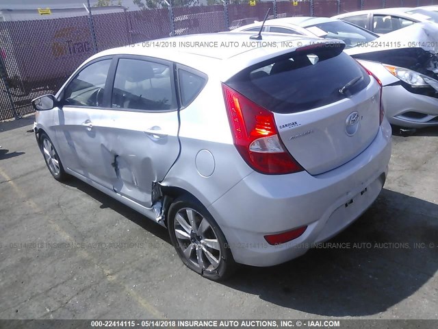 KMHCU5AE7EU148571 - 2014 HYUNDAI ACCENT GLS/SE SILVER photo 3