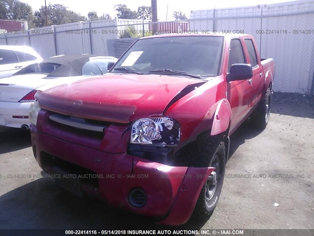 1N6ED27T94C405216 - 2004 NISSAN FRONTIER CREW CAB XE V6 RED photo 2