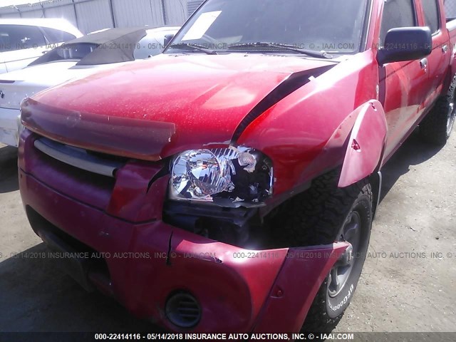 1N6ED27T94C405216 - 2004 NISSAN FRONTIER CREW CAB XE V6 RED photo 6