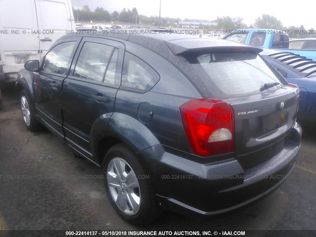 1B3HB48B57D374375 - 2007 DODGE CALIBER SXT Dark Blue photo 3