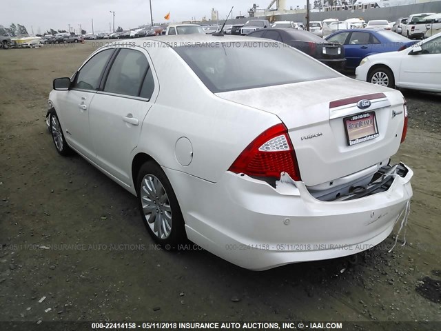 3FADP0L34AR206495 - 2010 FORD FUSION HYBRID WHITE photo 3