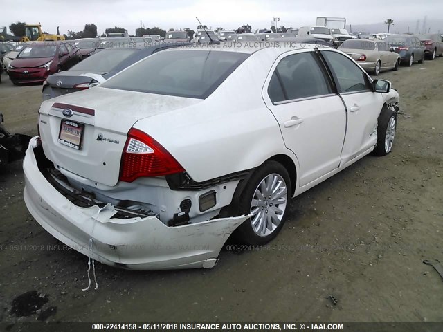 3FADP0L34AR206495 - 2010 FORD FUSION HYBRID WHITE photo 4