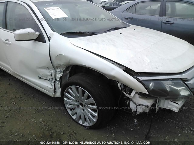 3FADP0L34AR206495 - 2010 FORD FUSION HYBRID WHITE photo 6