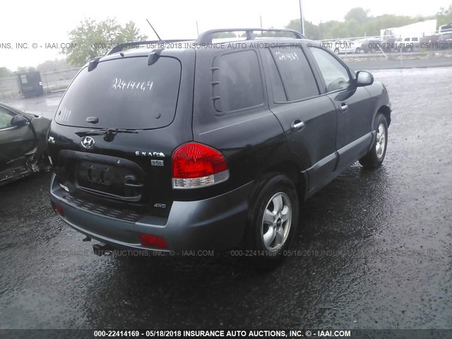 KM8SC73E85U940901 - 2005 HYUNDAI SANTA FE GLS/LX BLACK photo 4