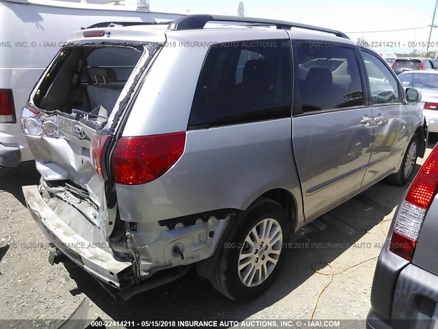 5TDBK22C08S013362 - 2008 TOYOTA SIENNA XLE/XLE LIMITED SILVER photo 4