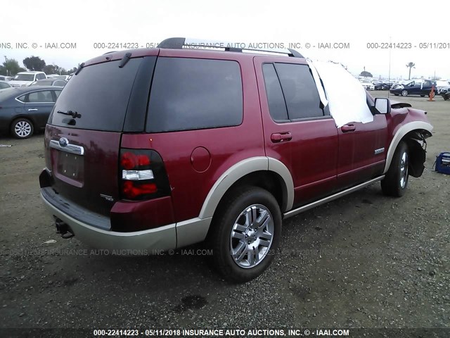 1FMEU64E87UA42501 - 2007 FORD EXPLORER EDDIE BAUER RED photo 4