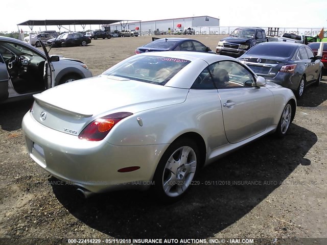 JTHFN48Y050071198 - 2005 LEXUS SC 430 SILVER photo 4