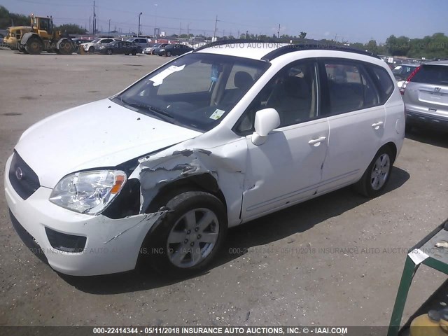 KNAFG526387167795 - 2008 KIA RONDO LX/EX WHITE photo 2