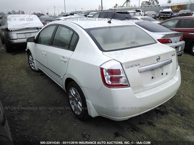 3N1AB6AP6AL679700 - 2010 NISSAN SENTRA 2.0/2.0S/SR/2.0SL WHITE photo 3