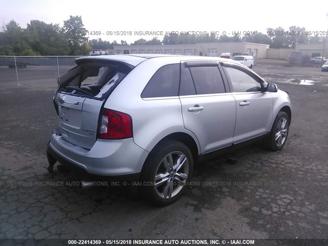 2FMDK4KC7DBB81852 - 2013 FORD EDGE LIMITED SILVER photo 4