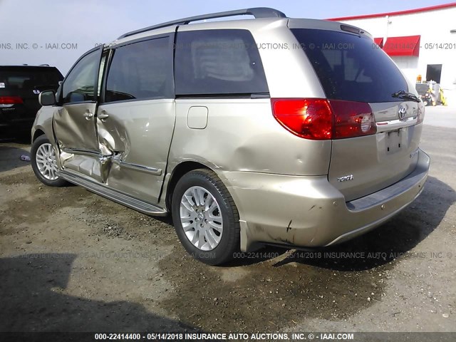 5TDZK22C78S100366 - 2008 TOYOTA SIENNA XLE/XLE LIMITED TAN photo 3