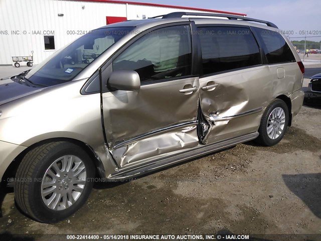 5TDZK22C78S100366 - 2008 TOYOTA SIENNA XLE/XLE LIMITED TAN photo 6