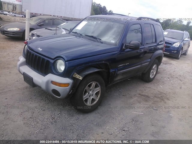 1J4GL48KX3W599844 - 2003 JEEP LIBERTY SPORT/FREEDOM BLUE photo 2