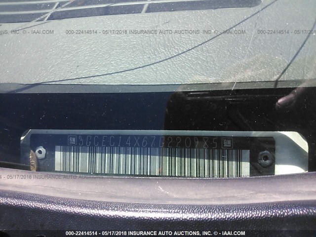 3GCEC14X67G220985 - 2007 CHEVROLET SILVERADO C1500 CLASSIC WHITE photo 9