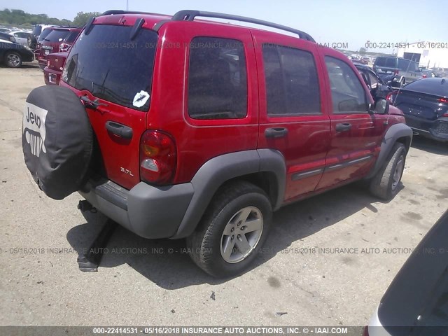 1J8GL48K94W266115 - 2004 JEEP LIBERTY SPORT RED photo 4