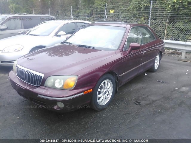 KMHFU45E02A174329 - 2002 HYUNDAI XG 350 BURGUNDY photo 2