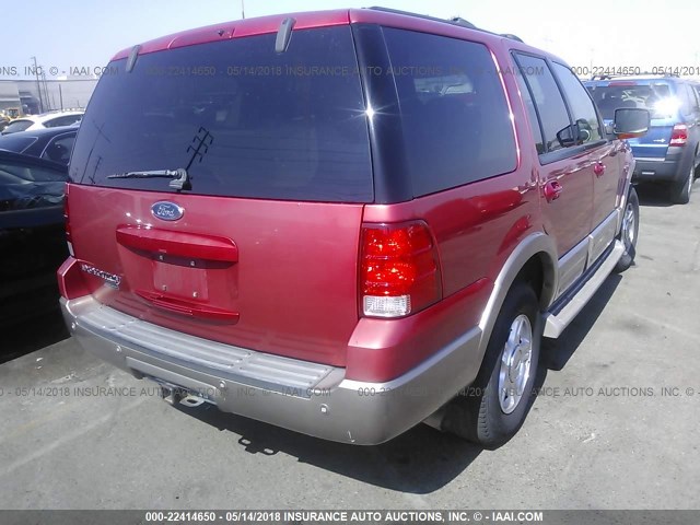 1FMPU17L83LC54711 - 2003 FORD EXPEDITION EDDIE BAUER RED photo 4
