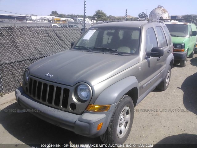 1J4GL48K26W150940 - 2006 JEEP LIBERTY SPORT 棕色 照片 2