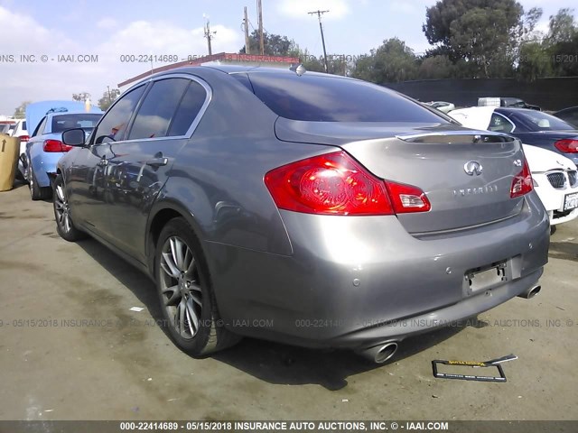 JN1CV6AP8CM628840 - 2012 INFINITI G37 SPORT GRAY photo 3