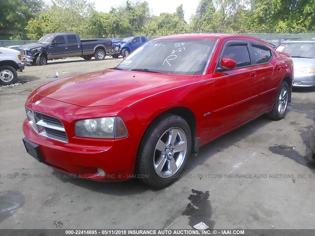 2B3KA53H17H656963 - 2007 DODGE CHARGER R/T RED photo 2