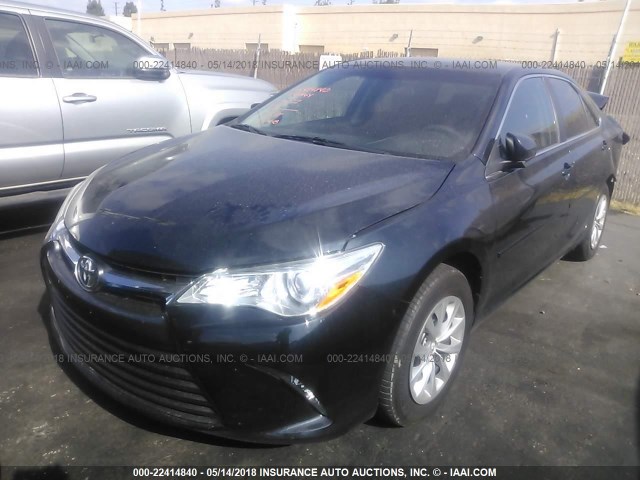 4T1BF1FK3GU118239 - 2016 TOYOTA CAMRY LE/XLE/SE/XSE BLUE photo 2