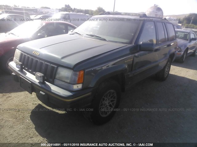 1J4GZ78S2PC628079 - 1993 JEEP GRAND CHEROKEE LIMITED GREEN photo 2