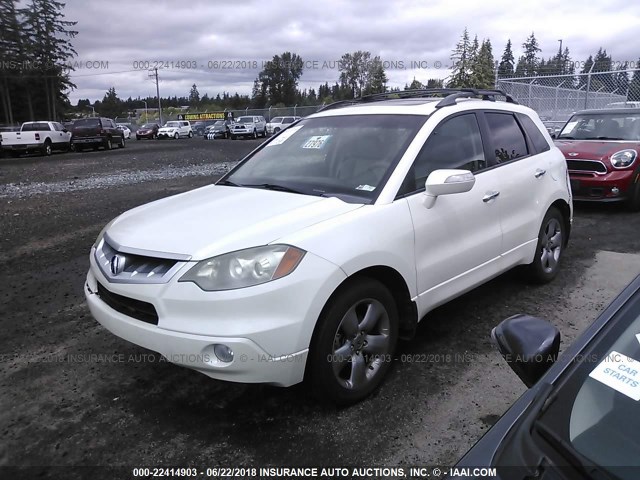 5J8TB18517A009678 - 2007 ACURA RDX TECHNOLOGY WHITE photo 2