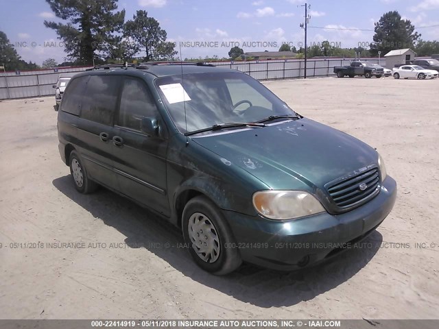 KNDUP131426218076 - 2002 KIA SEDONA EX/LX GREEN photo 1