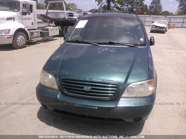 KNDUP131426218076 - 2002 KIA SEDONA EX/LX GREEN photo 6