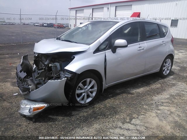 3N1CE2CP7EL362746 - 2014 NISSAN VERSA NOTE S/S PLUS/SV/SL SILVER photo 2