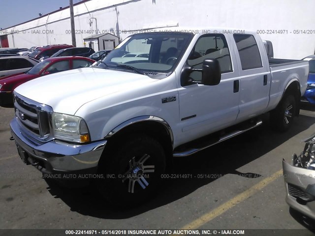 1FTSW31F42EC07511 - 2002 FORD F350 SRW SUPER DUTY WHITE photo 2