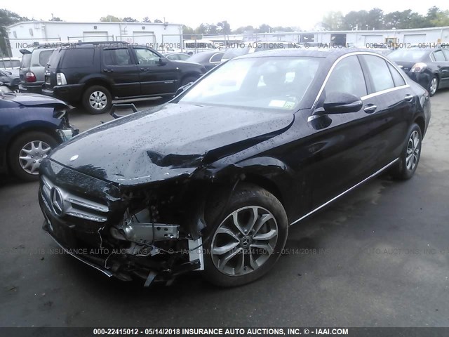 55SWF4KB8HU213112 - 2017 MERCEDES-BENZ C 300 4MATIC BLACK photo 2